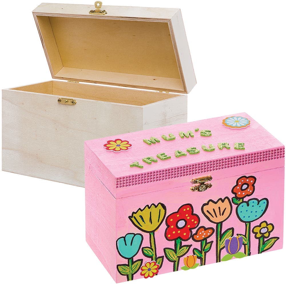 Large Wooden Treasure Chest (Each) Decoration Craft Kits