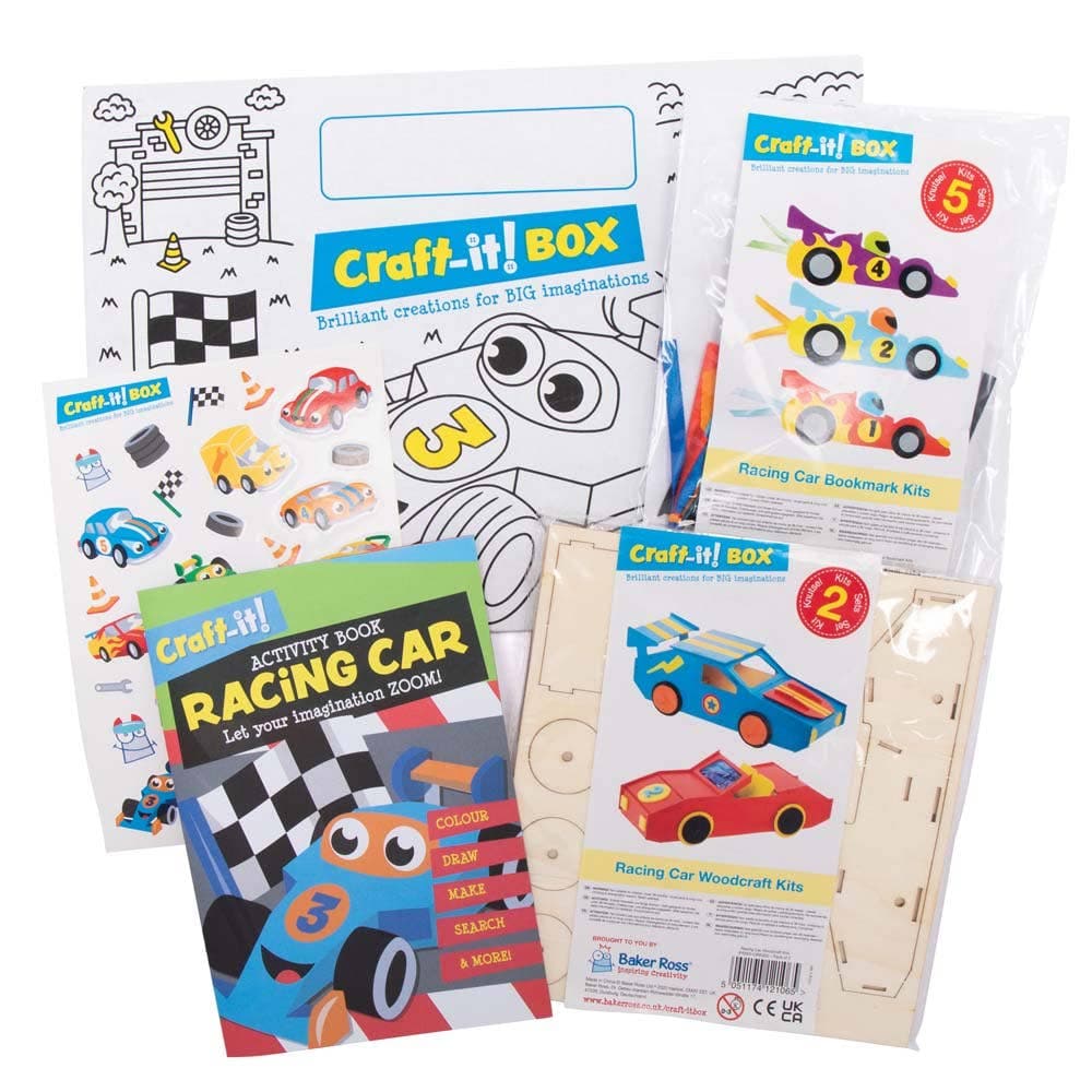 Baker Ross Racing Car Craft-it! BOX (Each) Fun & Educational Crafts With Activity Book