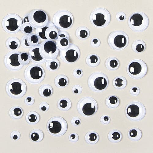 Black & White Self-Adhesive Wiggle-Eyes (Pack of 100) Craft Embellishments