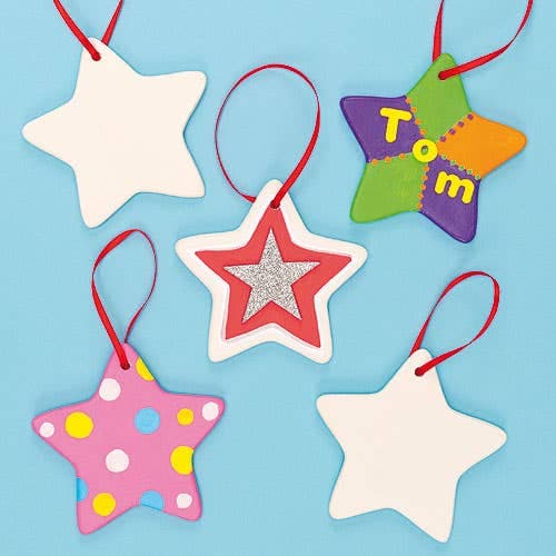 Star Ceramic Decorations (Box of 5) Decoration Craft Kits