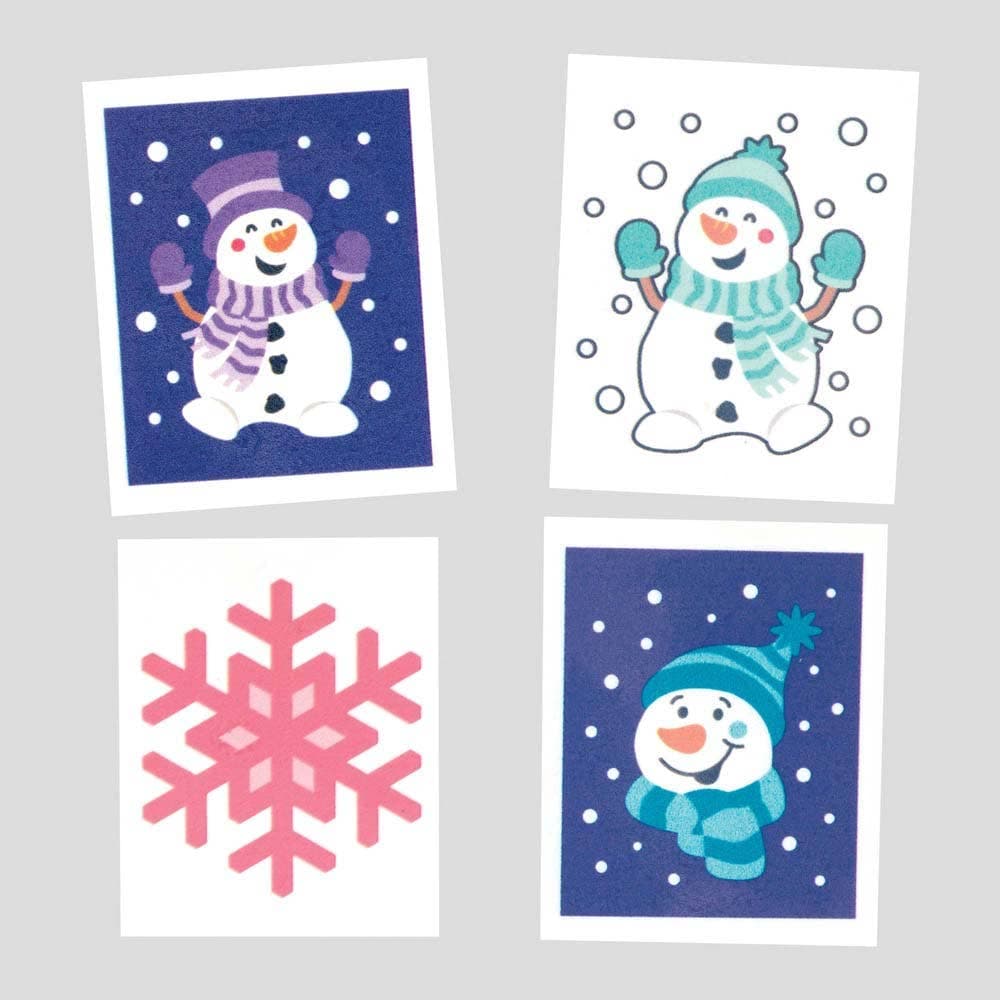 Jolly Snowman Temporary Tattoos For Kids (Pack of 60) Christmas Toys