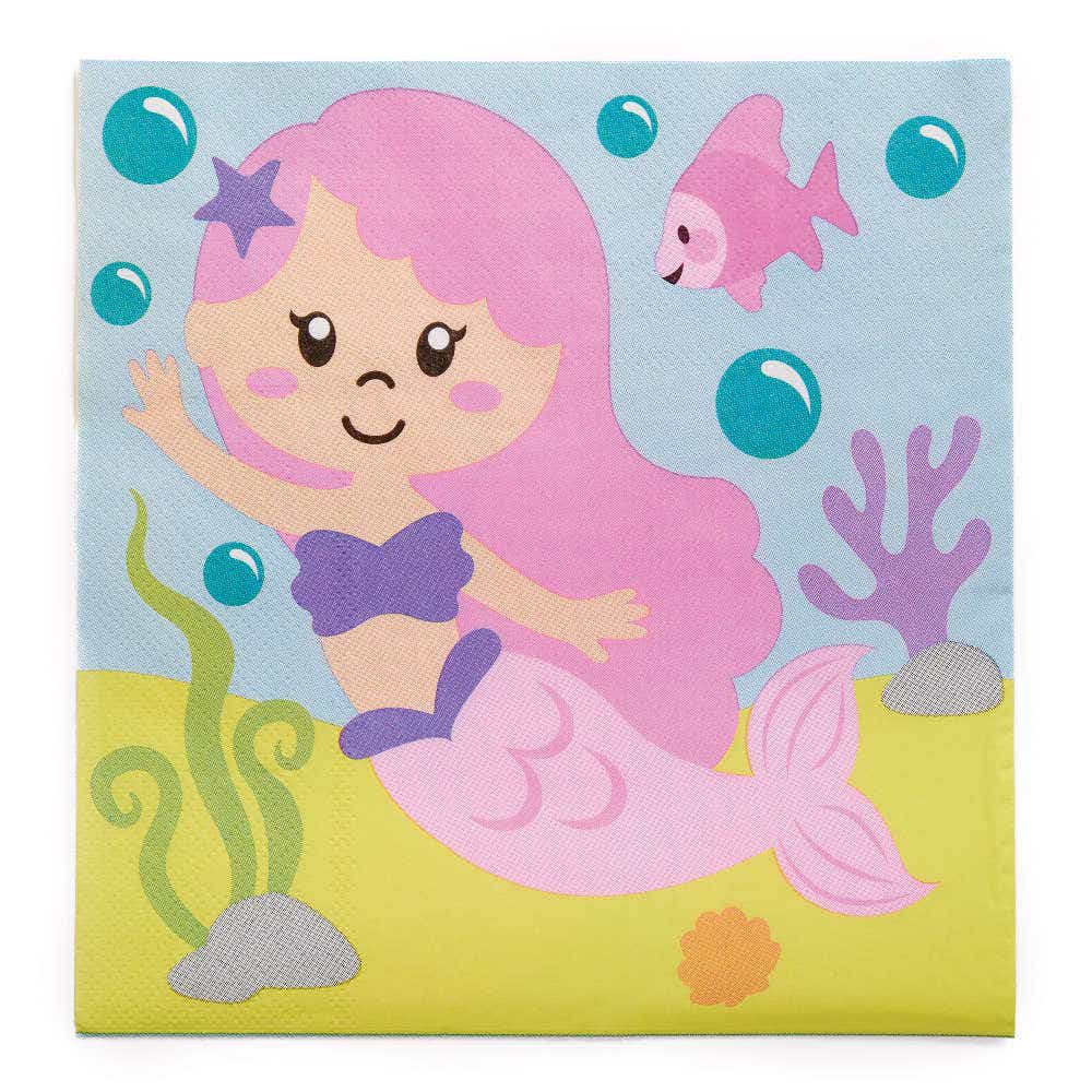 Magical Mermaid Party Napkins (Pack of 20) Party Tableware