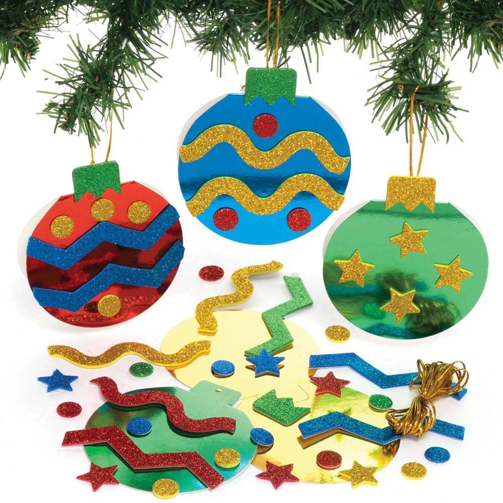 Christmas Bauble Mix & Match Greeting Card Kits (Pack of 8) Christmas Crafts, 8 Designs, Hangable Design