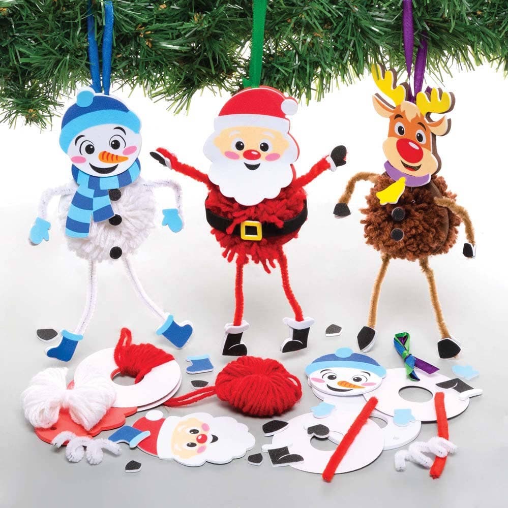 Christmas Pom Pom Making Decoration Kits (Pack of 3) Christmas Crafts