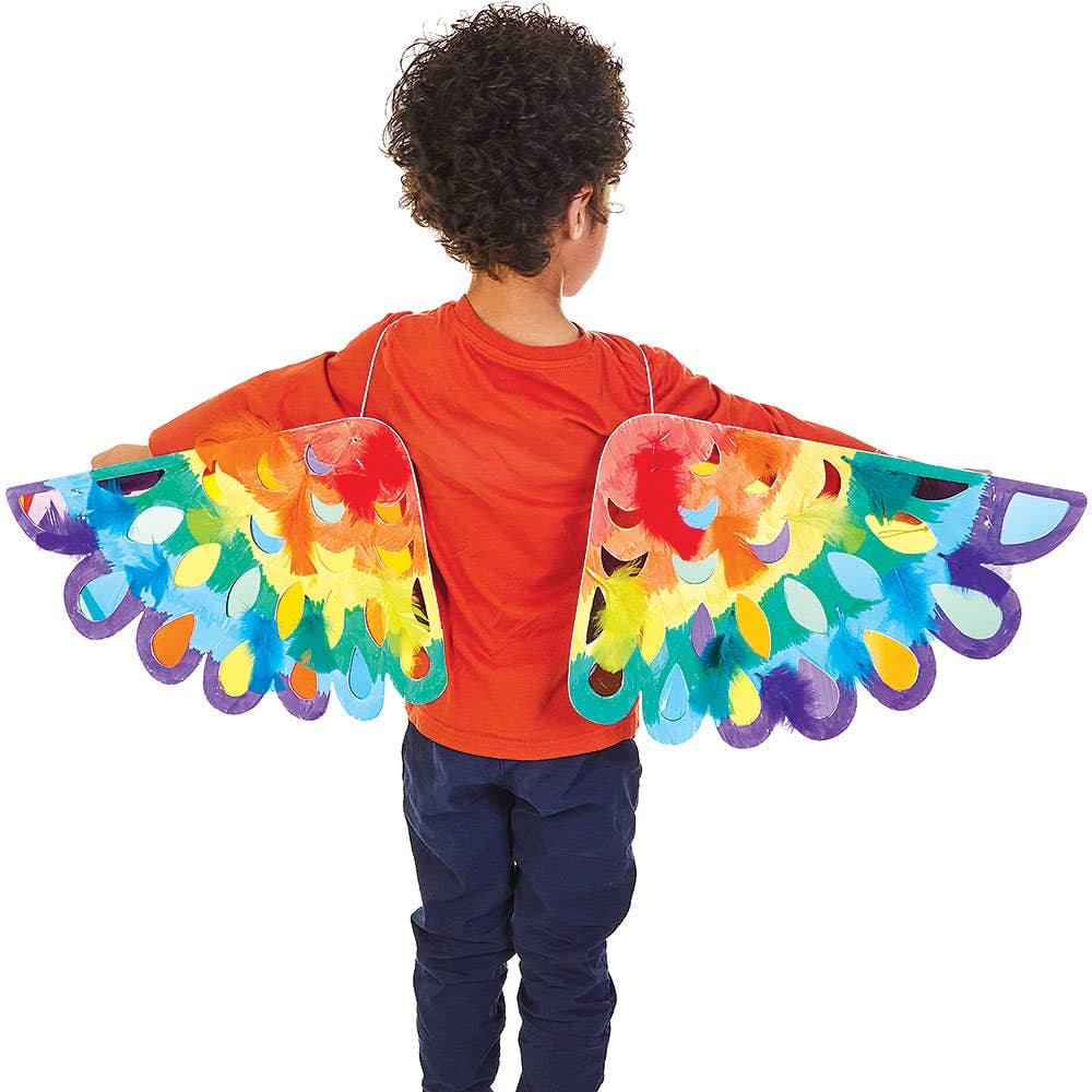 Stained Glass Bird Wing Kits (Pack of 2) 6 assorted cellophane colours - Yellow, Green, Blue, Purple, Orange & Pink