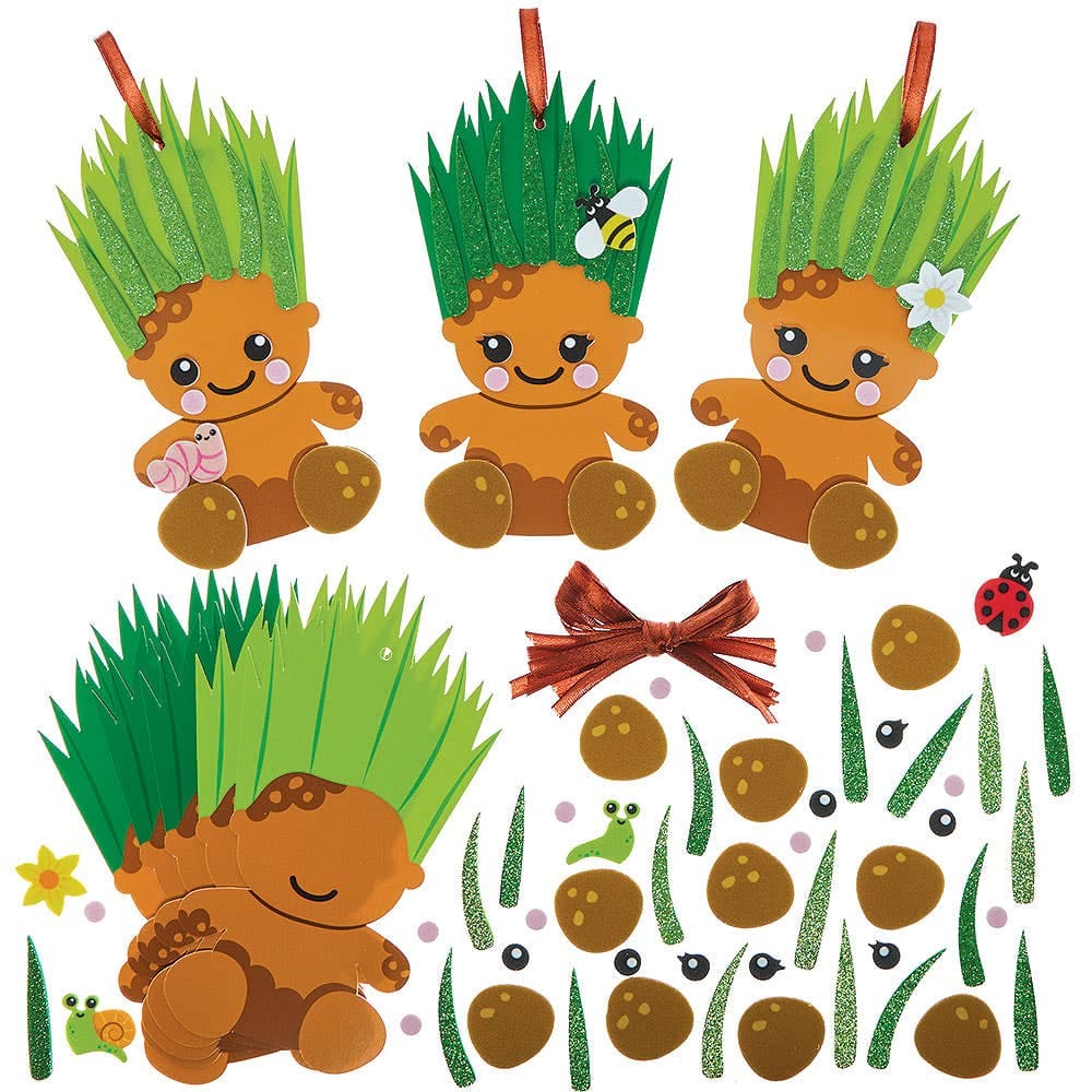 Grass Heads Mix & Match Decoration Kits (Pack of 8)