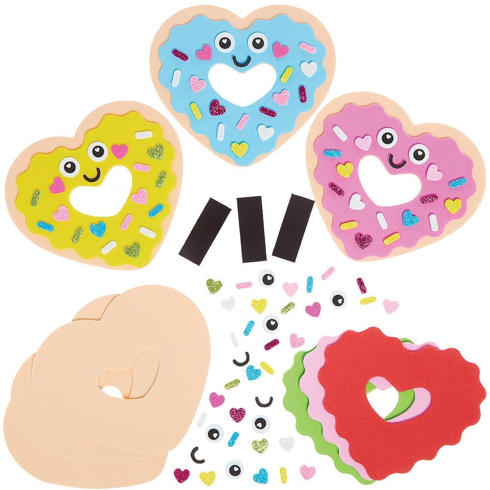 Doughnut Heart Magnet Kits (Pack of 8) Art Craft Kits