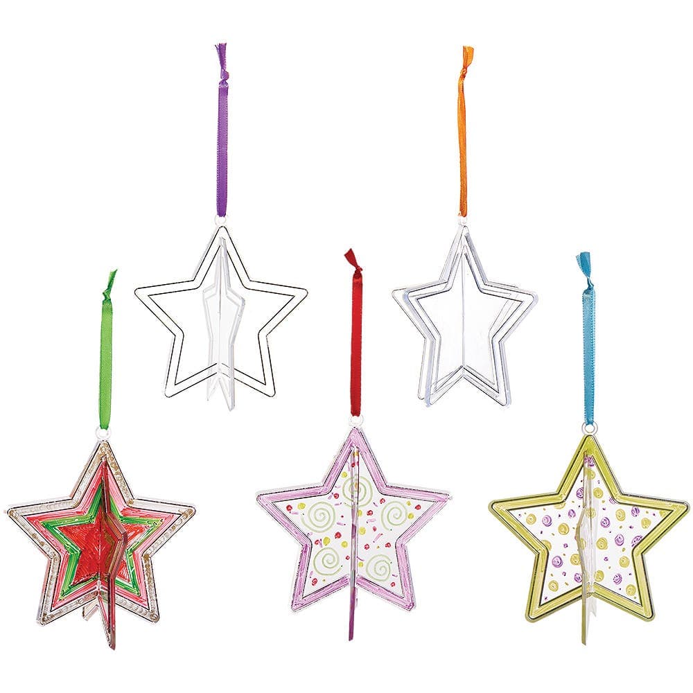 Star 3D Suncatcher Decorations (Pack of 5) Decoration Craft Kits