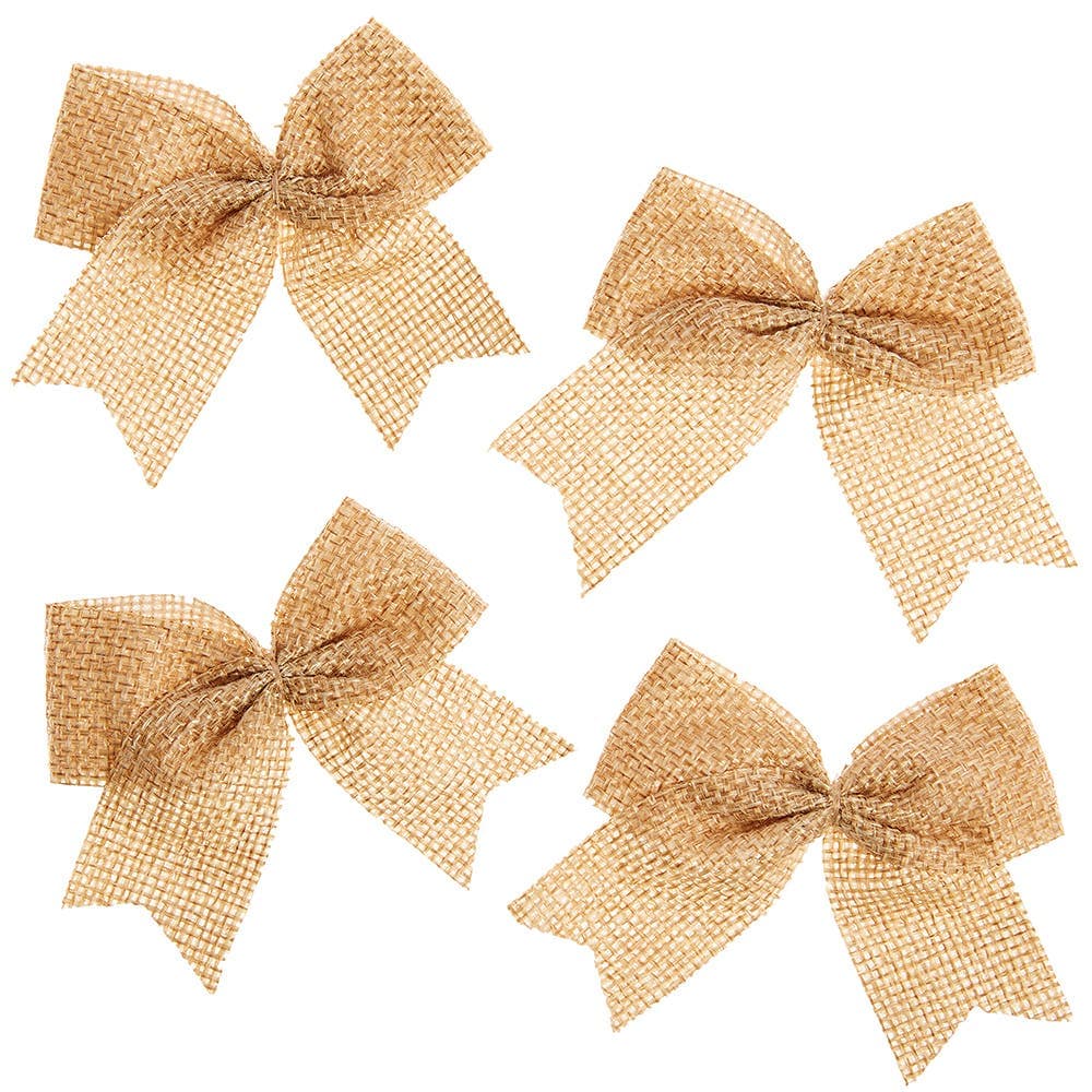 Burlap Hessian Bows (Pack of 24) Craft Embellishments