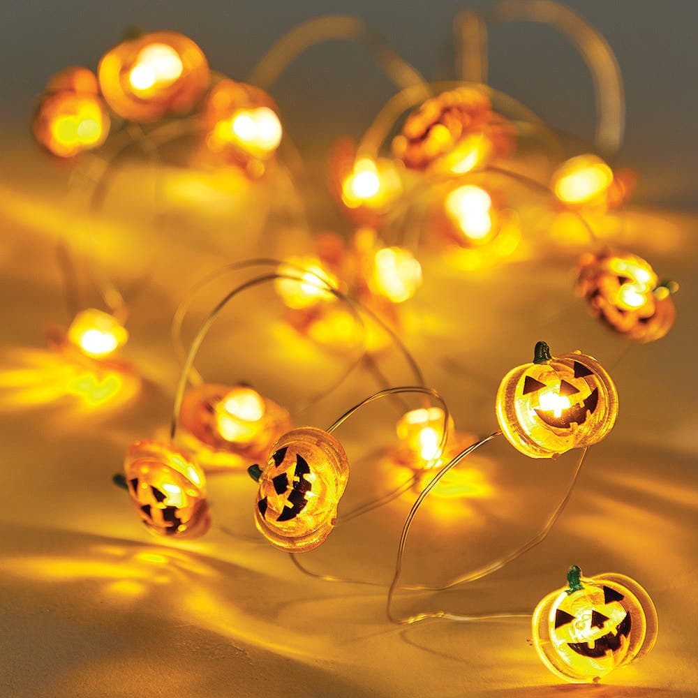 Pumpkin LED String Lights (Each), Halloween Basket Ideas