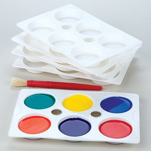 6-Well Plastic Paint Palettes (Pack of 5) Art Supplies, Art Materials