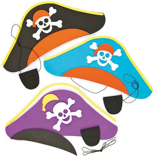 Pirate Hat & Eye-Patch Kits (Pack of 3) Craft Blanks & Bases