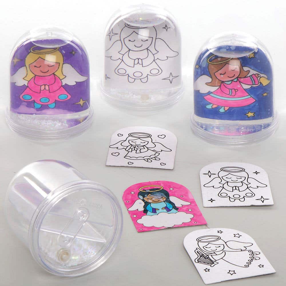 Angel Colour-in Snow Globes (Box of 4) Christmas Crafts