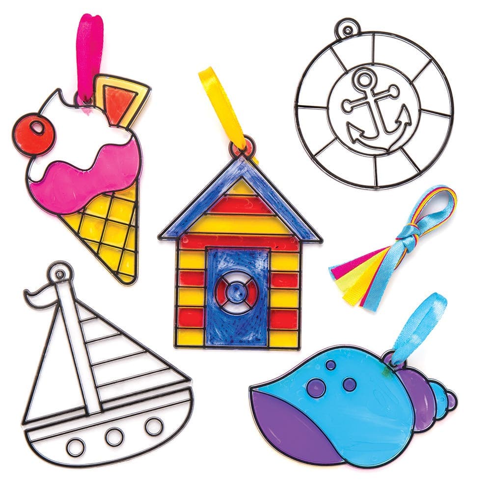 Seaside Suncatcher Decorations (Pack of 8) Decoration Craft Kits