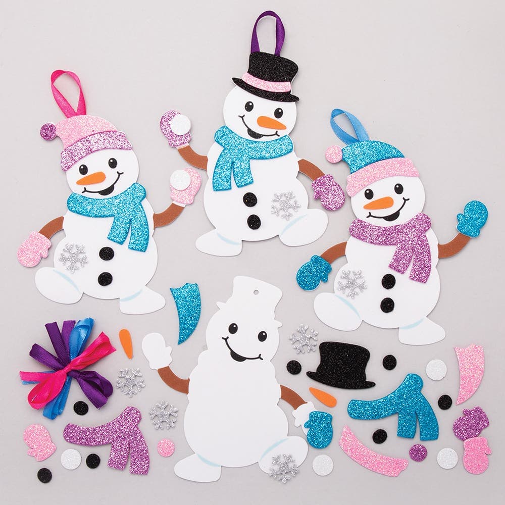 Snowman Mix & Match Decoration Kits (Pack of 6) Christmas Crafts