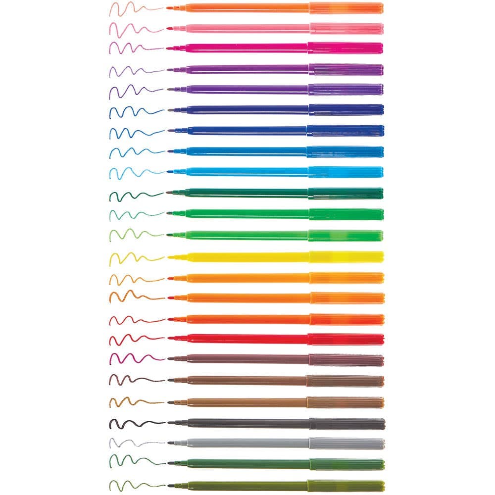 Fine Tip Fibre Tip Pens Bumper Pack (Per 2 packs) Art Supplies, Art Materials 24 assorted colours per pack