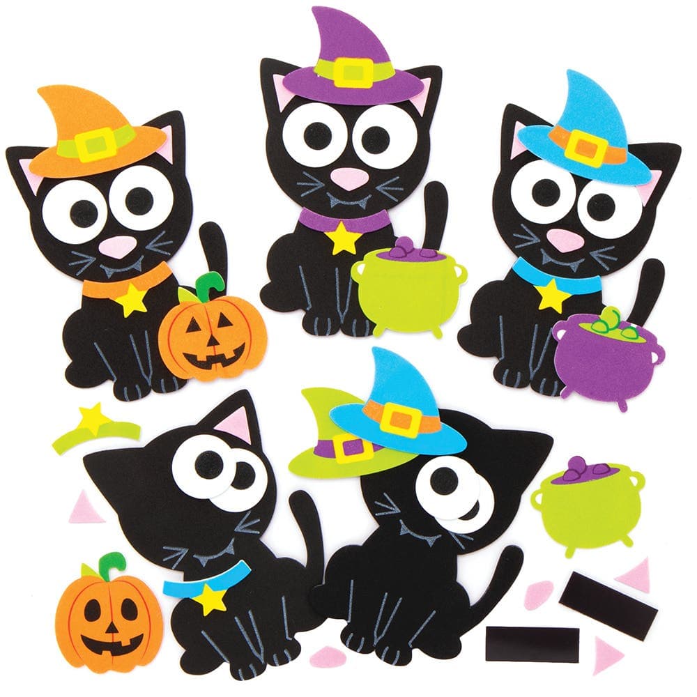 Witches Cat Mix & Match Magnet Kits (Pack of 8) Halloween Crafts