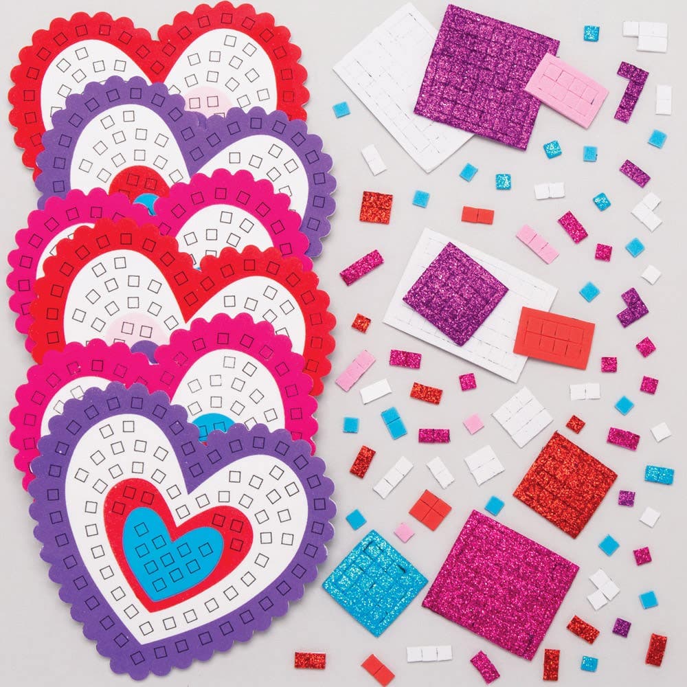 Heart Mosaic Coaster Kits (Pack of 6) Decoration Craft Kits