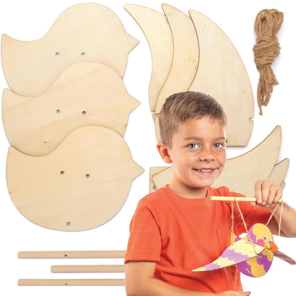 Bird Wooden Flying Puppet Kits (Pack of 3) Art Craft Kits