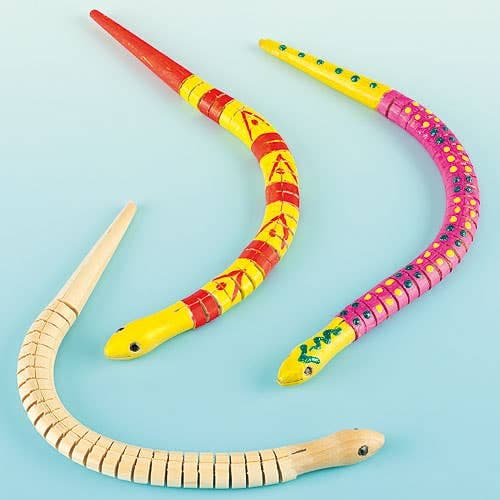 Wooden Sneaky Snakes (Pack of 3) Pocket Money Toys