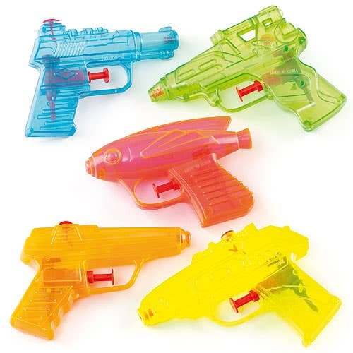 Water Pistols (Pack of 8) Assorted Colours & Designs, 7.5cm- 11.5cm, Party Bag Fillers