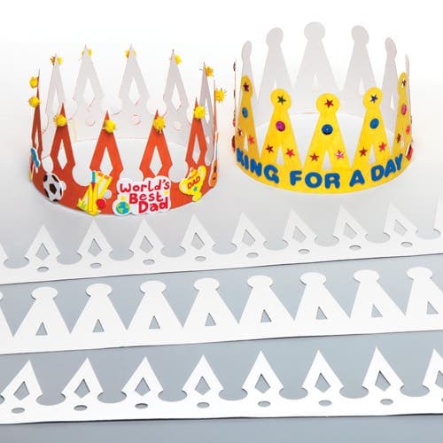 Card Crown Blanks (Pack of 12) Craft Kits, White, Design Your Own, 2 Assorted Designs