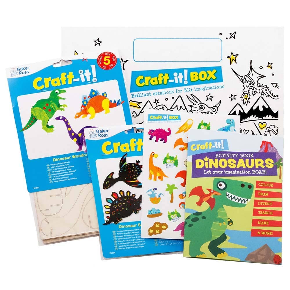 Baker Ross Dinosaur Craft-it! BOX (Each) Fun & Educational Crafts With Activity Book