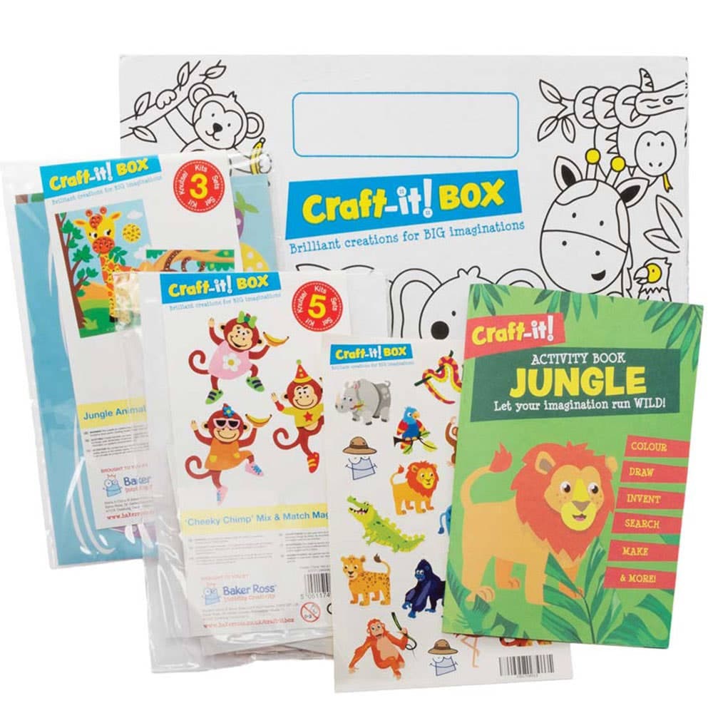 Baker Ross Jungle Craft-it! BOX (Each) Fun & Educational Crafts With Activity Book
