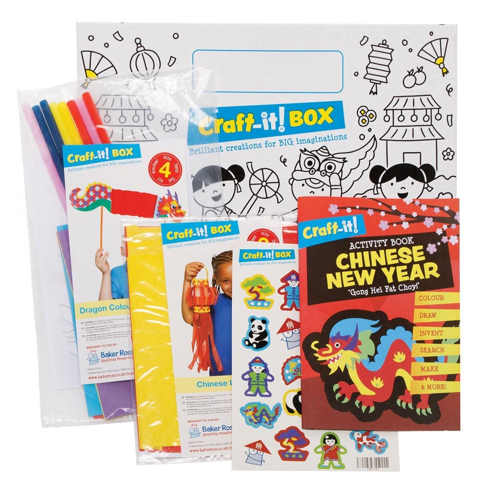 Baker Ross Chinese New Year Craft-it! BOX (Each) Fun & Educational Crafts With Activity Book