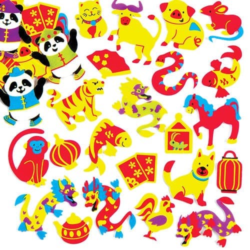 Chinese New Year Foam Stickers (Pack of 120) Stickers