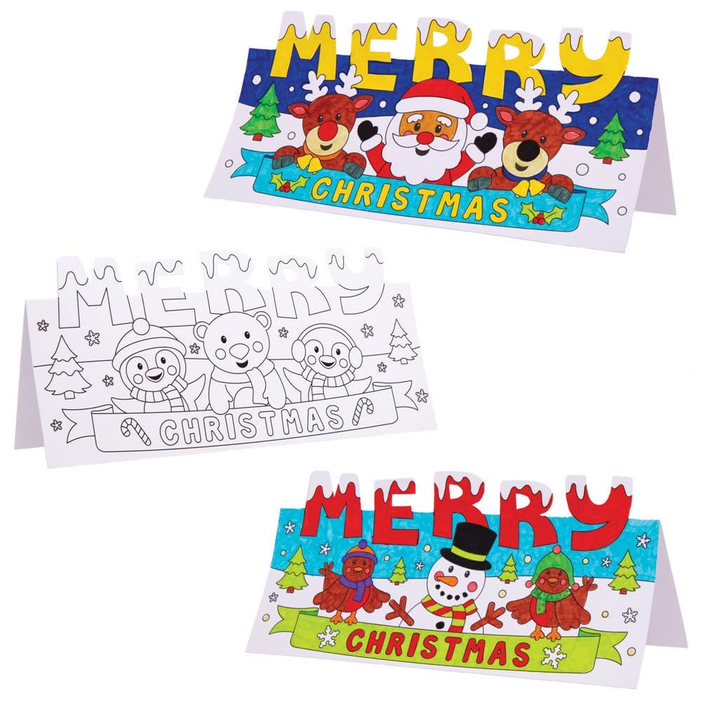 Colour-in Christmas Pop-up Cards (Pack of 10) Christmas Crafts
