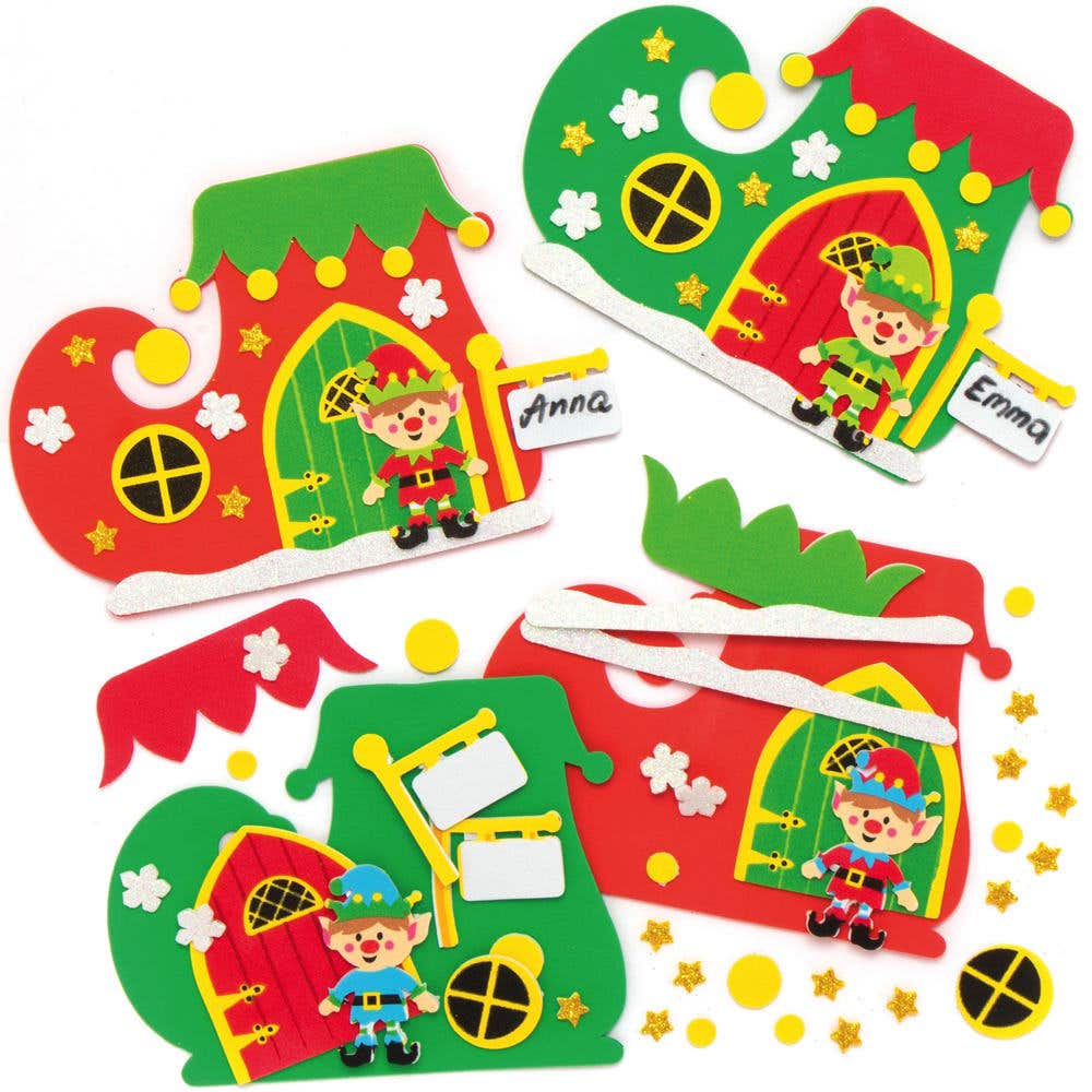 Christmas Elf Foam Door Kits (Pack of 4) Christmas Crafts