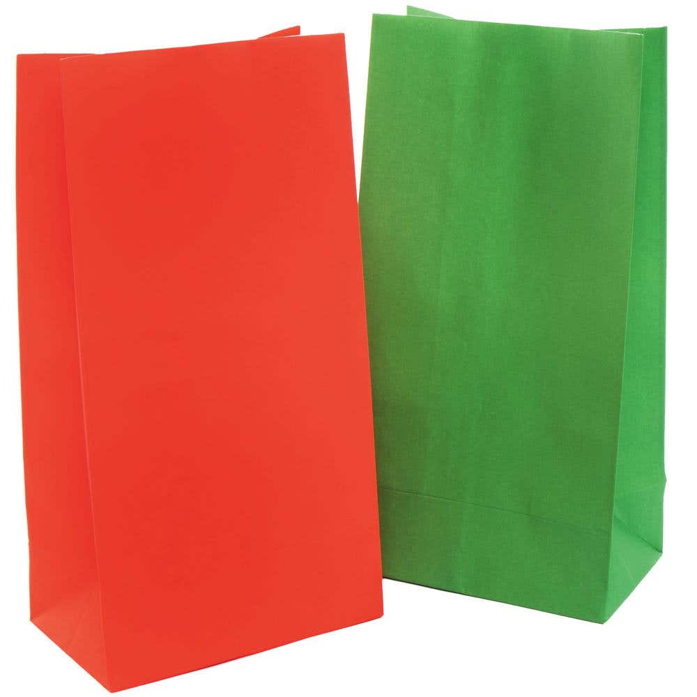 Christmas Party Bags (Pack of 12) Christmas Party Supplies 2 assorted colours - Red & Green