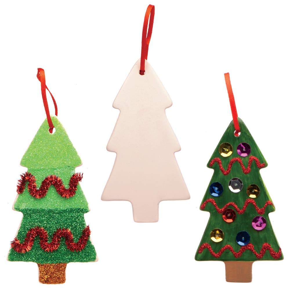 Christmas Tree Ceramic Decorations (Box of 5) Christmas Crafts