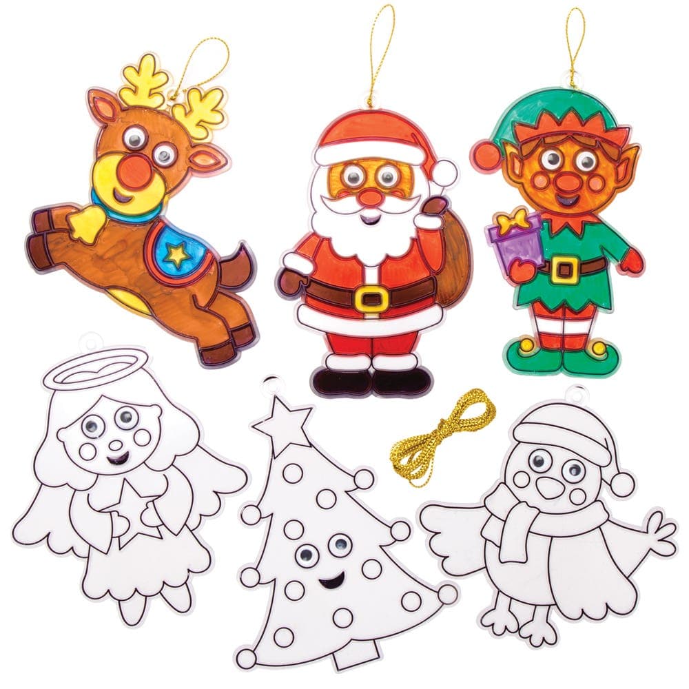 Christmas Wiggle-Eye Suncatcher Acrylic Decorations (Pack of 8) Christmas Crafts