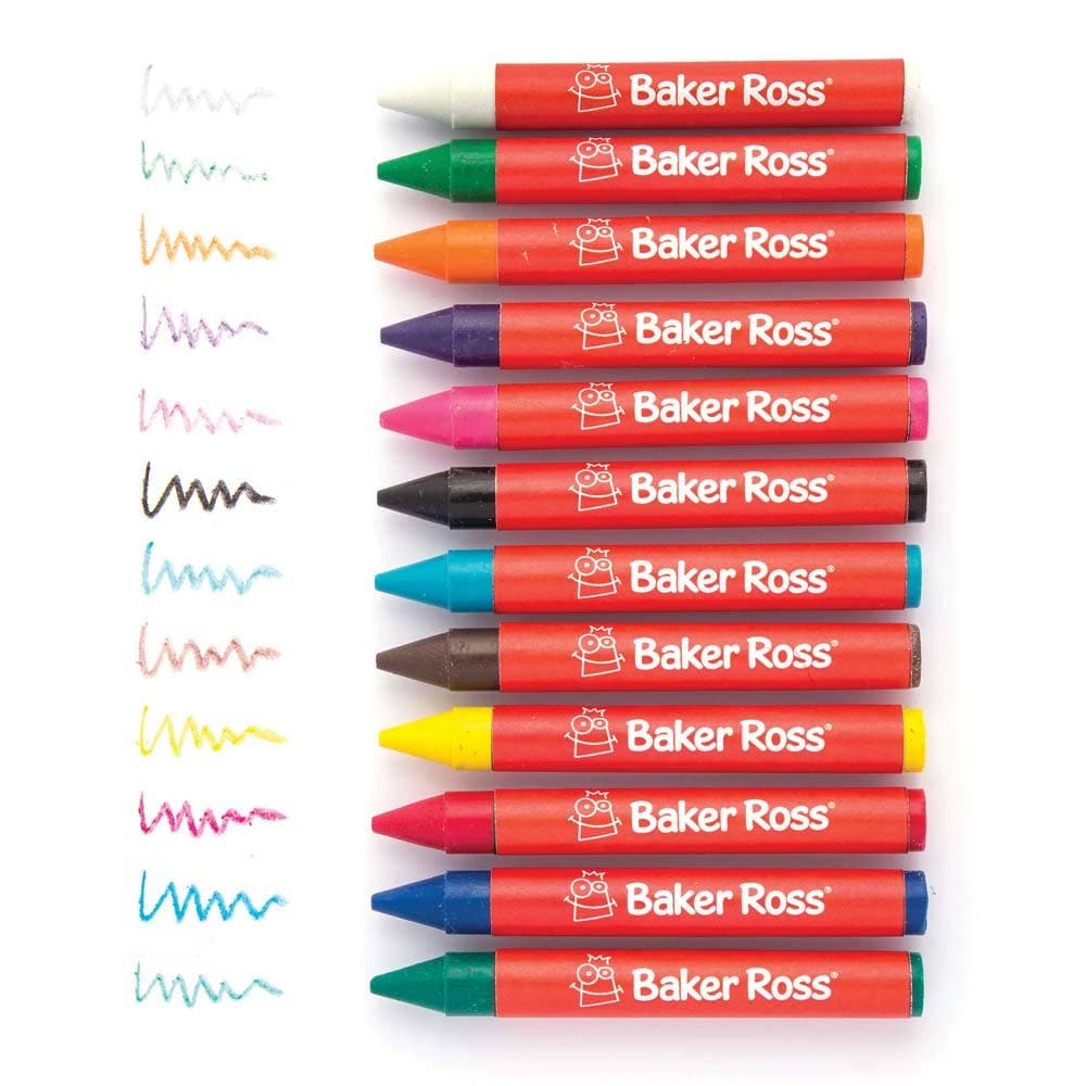Chunky Wax Crayons (Per 3 Boxes) 12 Assorted Colours, 9cm Long, Craft Essential