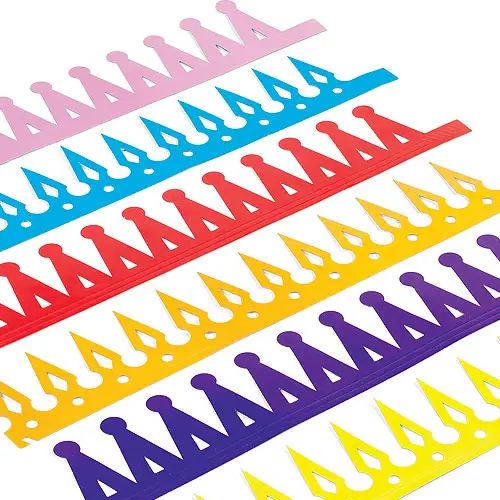 Coloured Card Crown Blanks (Pack of 12) Decoration Craft Kits 6 assorted colours