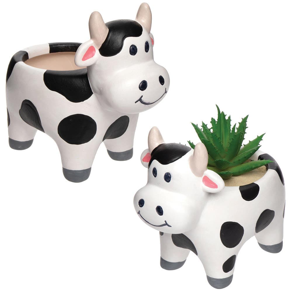 Cow Ceramic Flowerpots (Box of 2) Nature Craft Kits