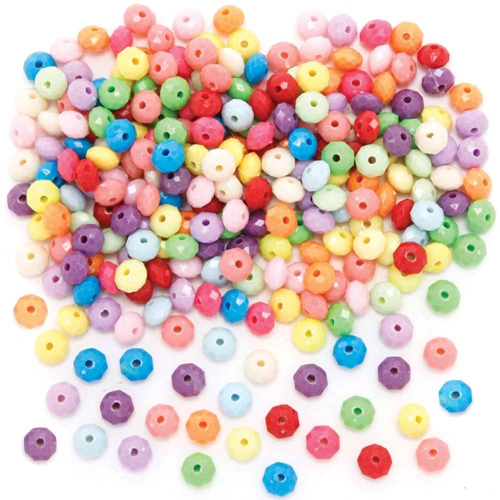 Crystal Shaped Beads (Pack of 300) Craft Embellishments 14 assorted colours - Blue, Light Blue, Green, Light Green, Yellow, Dark Yellow, Purple, Light Purple, Peach, Pink, Bright Pink, Light Pink, Red & White