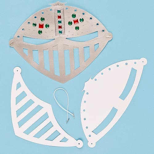 Helmet Face Masks 28cm (Pack of 6) Decoration Craft Kits, 2 Pre-cut Shapes