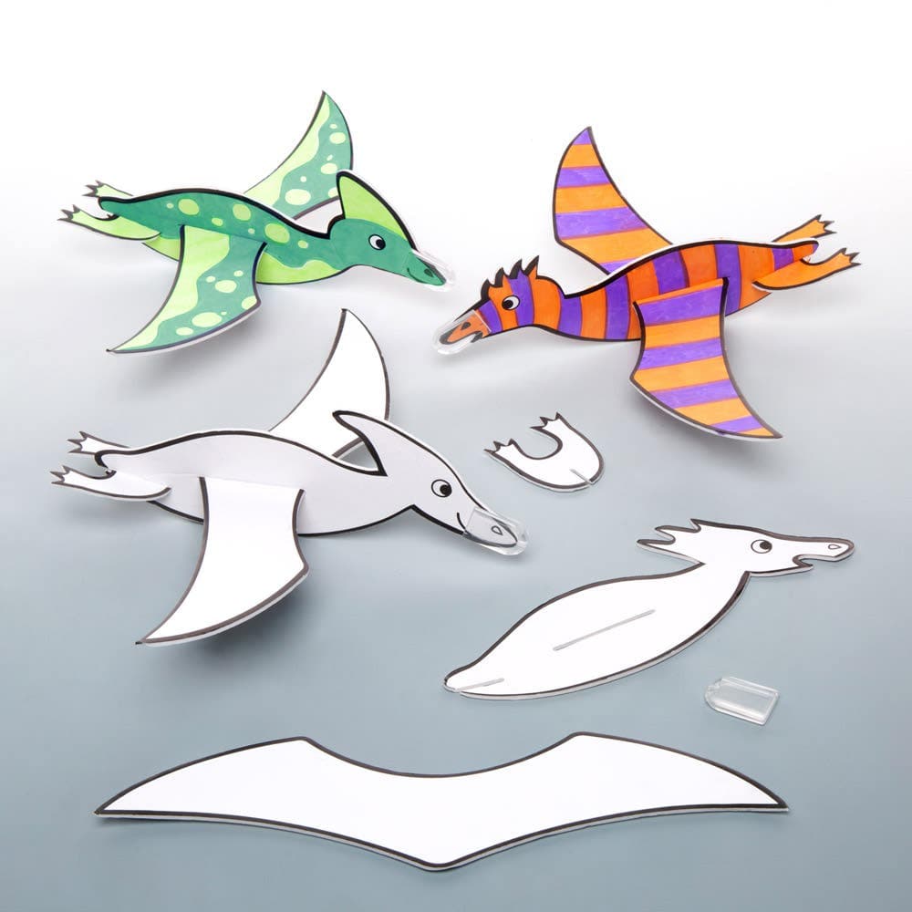 Dinosaur Colour-in Gliders (Pack of 8) Pocket Money Toys