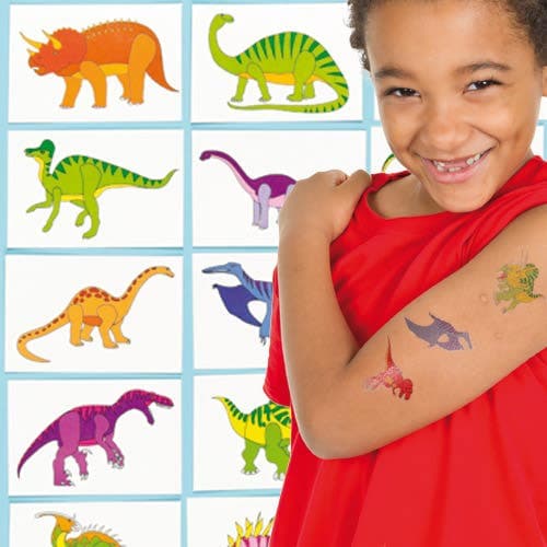 Dinosaur Temporary Tattoos For Kids (Pack of 48) Small Toys