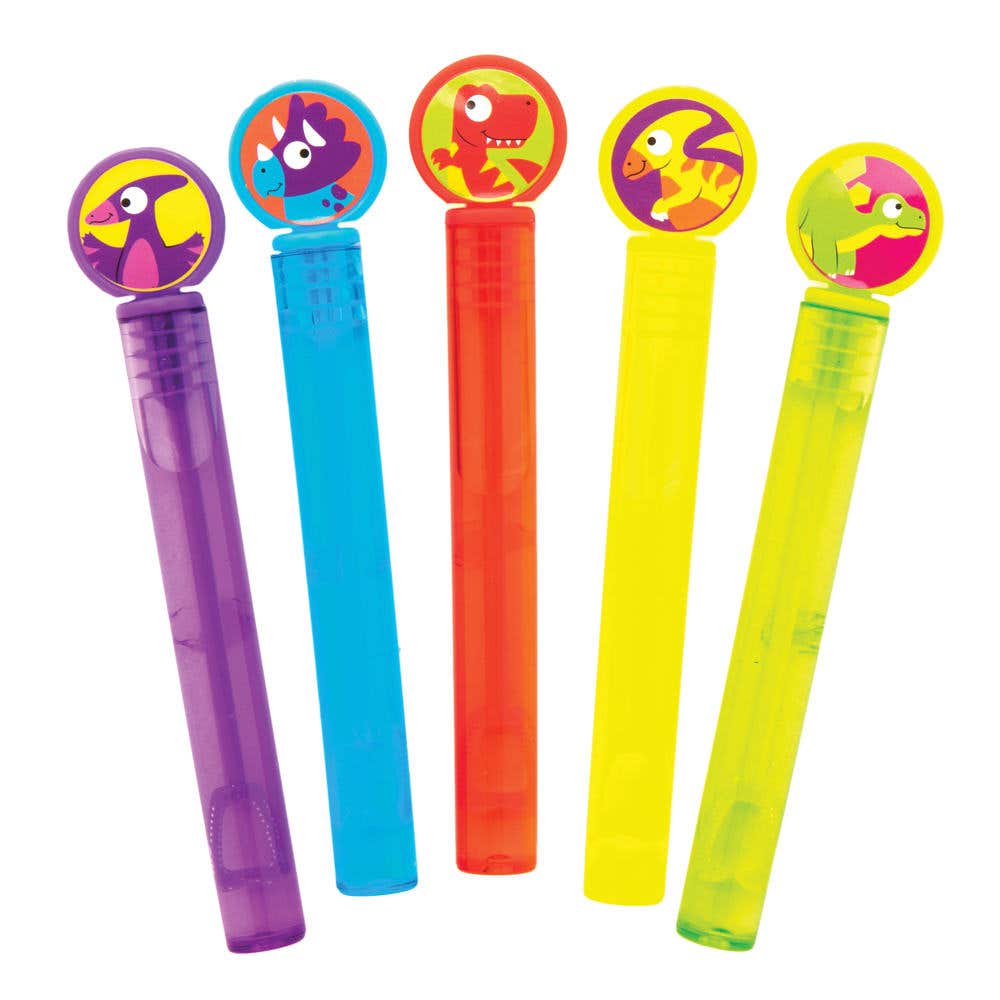 Dinosaur Touchable Bubbles (Pack of 10) Pocket Money Toys 5 assorted colours - Purple, Blue, Yellow, Green & Pink