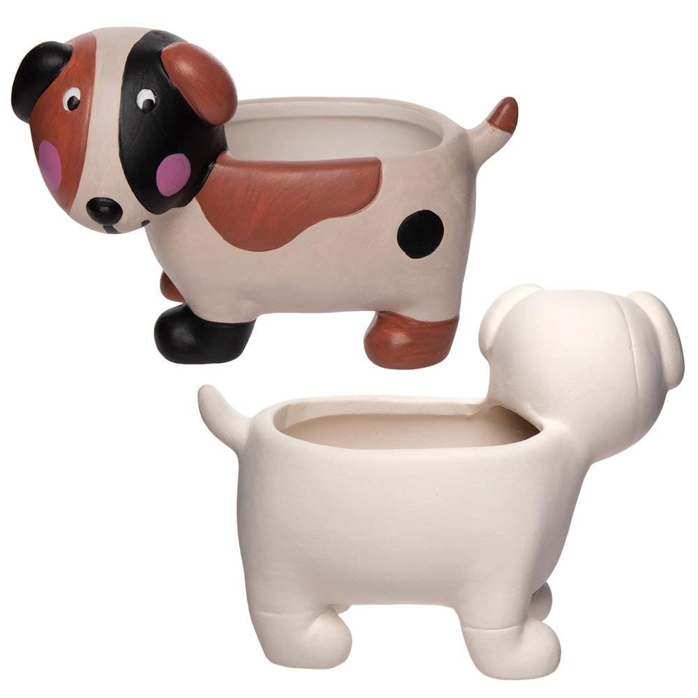 Dog Ceramic Flowerpots (Box of 2) Nature Craft Kits