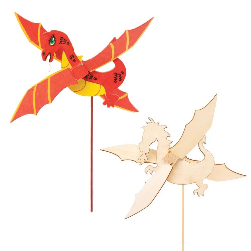 Dragon Wooden Windmill Kits (Pack of 3) Nature Craft Kits