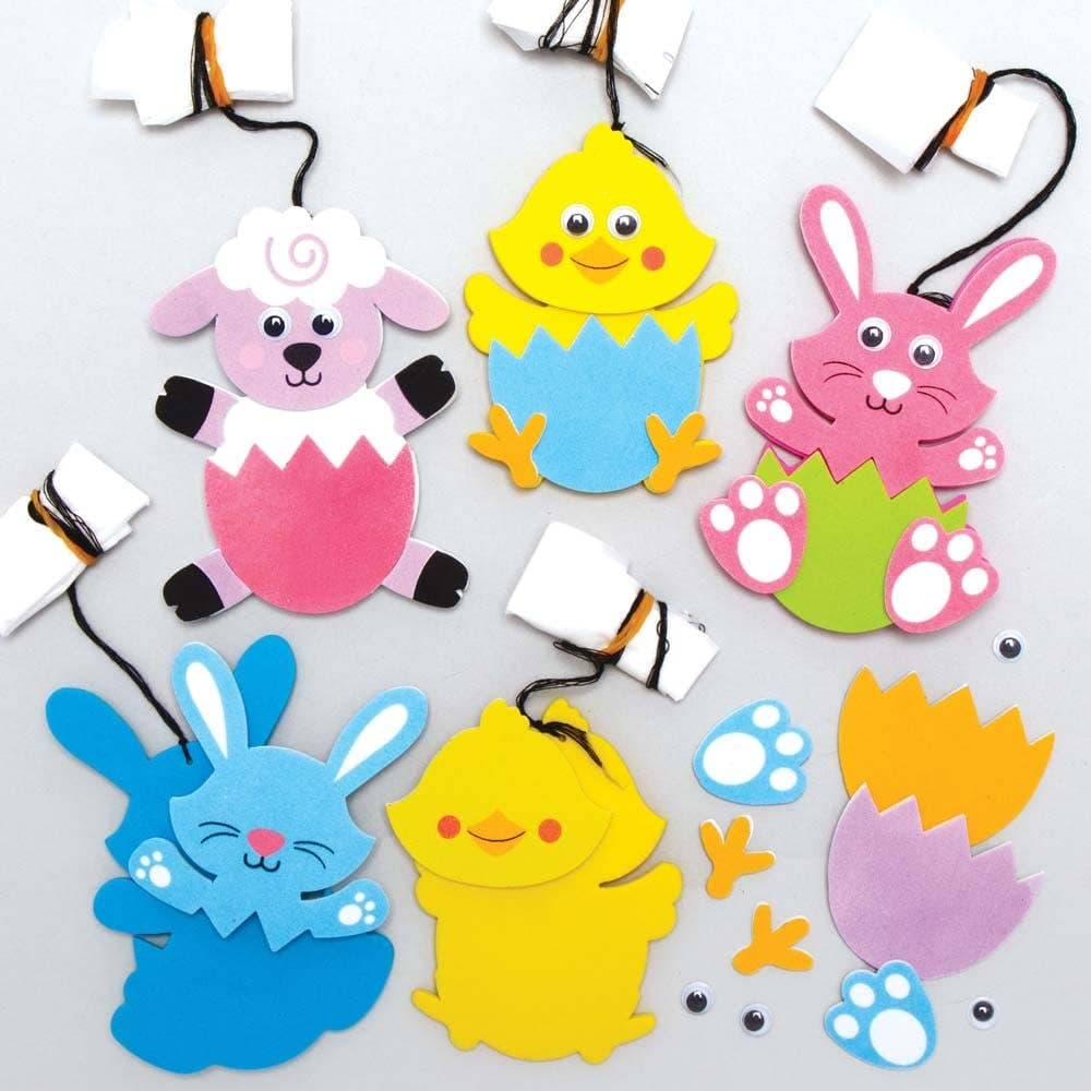 Easter Parachutist Kits (Pack of 5) Decorate Your Own, 5 Assorted Colours & Designs