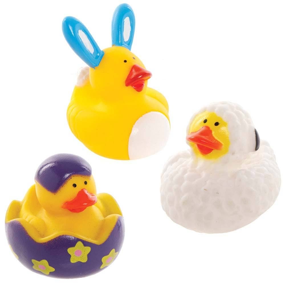 Easter-Themed Rubber Ducks (Pack of 6) Floating Ducks, Great For Baths Or Playtime, Approx. 5cm
