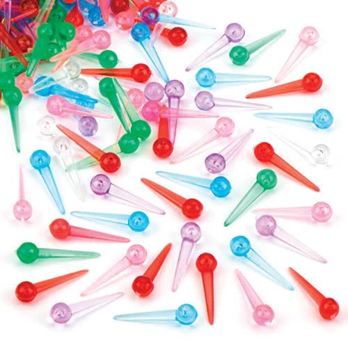 Plastic Sequin Pins (Pack of 500) 6 Assorted Colours, Safe Plastic Pins For Sequin Art, 4mm Head Diameter