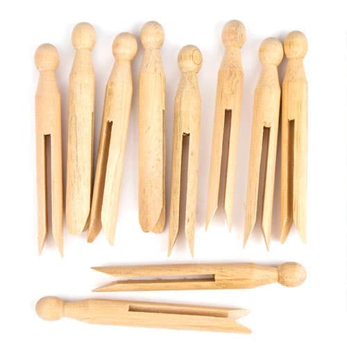 Wooden Dolly Pegs (Pack of 24) Peg Length 11cm, Create Your Own Peg Dolls, DIY Craft Supplies