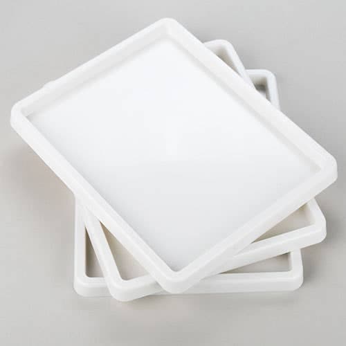 Craft Trays (Pack of 3) Art Supplies, Art Materials, White Sturdy Plastic, 25cm x 20cm